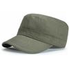 Fasbys Uomini Donne Cotone Twill Flat Top Hat Cappello Militare alla Moda Cappello Cadetto Regolabile Cappello Visiera Sport Cappello Baseball Unisex (Style1-Army Green)