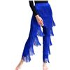 inhzoy Pantaloni Danza Latina con Frange Donna Pantaloni Sala Ballo Danza Classica Rumba Salsa Tango Pratica Pantalone Ballo Cha-Cha Professionale con Nappe Performance Blu Reale S