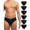 DANISH ENDURANCE Slip Uomo Cotone Premium, Mutande Uomo Comode e Traspiranti, Senza Etichetta, 3 o 6 Paia, 6 X Nero, 4XL