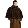 BEAUTELICATE Poncho Stola Pelliccia Sintetica Donna Collo Alto Mantella Cape Calda Scialle Coprispalle Medievale Pelliccia per Invernale Autunno Halloween Costume Vichinga S-L