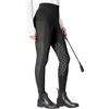 FitsT4 Sports Pantaloni da equitazione da donna, con ginocchiere antiscivolo, estivi, Nero , XS