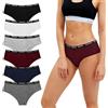 Uizuooy Mutande Donna Cotone Vita Media Slip Pacco da 6 Multicolor-MU XL