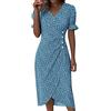 Generico Vestito Donna Estivo a Mezze Maniche Lunghezza Media Country Indiana Sundress Abiti Abito da Spiaggia con Tasche Comodi Prendisole Viaggio Primavera Estate