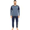 Pyrex Pigiama Uomo Caldo Cotone Interlock Pigiama Uomo Invernale Lungo con Polsini e Stile Sportivo (IT, Testo, XXL, Regular, Regular, Modello 8)