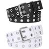 JasGood, cintura punk da donna e uomo, doppio foro, con stile punk, cosplay, hip hop, rock per outfit gotici, 135cm(40''-47'')