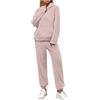 Generisch Pigiama da donna in morbido pile, set da 2 pezzi, con tasche e cappuccio, abbigliamento invernale