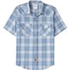 Dubinik®Camicia Uomo Manica Corta Fibra di bambù Casual Quadretti Comoda Bottoni Automatici Cowboy Western Vintage Camicia Beige Azzurra L