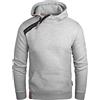 Grin&Bear Felpa con Cappucio Uomo Hoodie con Cerniera ad Angolo, Grigio Melange, XL, GEC435