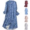 Generic Camicia da notte da donna con bottoni a maniche lunghe, vestibilità rilassata, con scollo a V, pigiama oversize in tartan in flanella di cotone, camicia da notte con bottoni, rosa, XL
