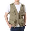 WSLCN Gilet giacca cargo da uomo per lavoro safari pesca viaggi con mesh fotografica e tasche multiple, cachi, XS