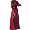 Modaworld Cappotto Lunghi Donna Doppiopetto Lana Sintetica Slim Collare del Tuta con Bottoni Confortevole Moda Casual Trench Giacca Giubbotti Abbigliamento