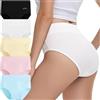 IceReco Mutande Donna Cotone Vita Alta Elastico Extra Comfort Pacco da 5 | Mutande Contenitive Pancia, Morbide e Traspiranti, Mutandine Post Parto, Copertura Completa, Slip Modellanti