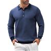 Coofandy Maglione da uomo a maniche lunghe con scollo a V in maglia fine, Blu profondo, M