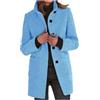 Generic Cappotto in Lana con Colletto Alto e Bottoni, Tinta Unita, Vintage, Autunno Inverno da Donna Cappotto Incinta