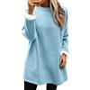 Generico Felpa Donna Foderata in Pile Senza Cappuccio, Pullover Oversize Morbido e Caldo per Inverno, Maglia Casual a Manica Lunga Girocollo Tinta Unita