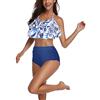 GUOCU Costume Costumi da Bagno con Foglia di Loto Donna Ragazza Due Pezzi Bikini Brasiliana Ragazza Push up Sexy Costume Costumi Mare Donna Due Pezzi Colore 4 Donna:S