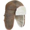 Harssidanzar Cappelli da Trapper aviatore per Uomo e Donna Cappello caldo invernale in pelle di Agnello Shearling CU610EU, Bronzo, Taglia L