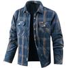 PADOLA Camicia a Quadri Uomo Button Down Manica Lunga con Tasca Camicie da Lavoro Casual Tops Regular Fit(L,Blu)