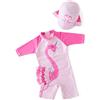 Tyidalin Tuta Costume da Bagno Intero Ragazze Bambina Protezione Solare UPF 50+ con Cappello da Sole Cartone, Rosa Chiaro, 94-104 (Etichetta 5)