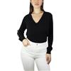Win's Maglione Donna Scollo a V in Kashmir, Made in Italy