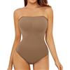 FXTYK Body modellante da donna, modellante, senza spalline, con spalline regolabili e rimovibili, biancheria intima da donna