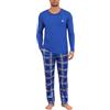 Jahetuul Pigiama Uomo Cotone Lungo Pigiama da Uomo a Due Pezzi | a Maniche Lunghe Invernale Pantaloni a Quadri con Tasche Caldo e Morbido S-4XL