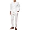 Generisch Completo da uomo, 2 pezzi, vestibilità normale, leggero, blazer e pantaloni, abito da uomo, classico, morbido, alla moda, estivo, spiaggia, matrimonio, smoking, ballo di fine anno, in lino, O bianco