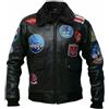 La Familie Clothing Tom Cruise Flight Men Leather Jacket - Top Gun Bomber Leather Jacket Men - Brown Leather Jacket - Removable Fur Collar, Nero , XXL