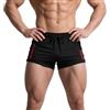 Muhshoiy Costume da Bagno Uomo Pantaloncini Sportivi da Uomo Pantaloni Corti da Corsa con Taschino e Coulisse Calzoncini da Surf sulla Spiaggia con Fodera in Cotone e Tasche Nero M