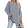Famulily Women's Basic Long Sleeve Cotton T Shirts Solid Color Comfy V Neck Loose Tunic Tee Shirts Tops