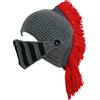 YEKEYI Parrucche Barba Cappelli Barbaro Maglia Barbaro Cappello Parrucca Berretto Divertente Romano Cosplay Cavaliere Casco Maglia Barba Maschera Viso, Rosso senza barba, 58
