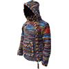 Gheri Giacca psichedelica tie dye con cappuccio a collo alto lavorato a mano in lana