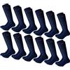 Lotto 12 Paia Calze Calzini Uomo Basket Blu L/XL