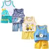 XM-Amigo Set 8 Pezzi, Canottiera e Pantaloncini in 100% Cotone, Motivi Cartoni Animati, Abbigliamento per Neonato Maschio, 18-24 Mesi, Altezza 80-90 cm, Etichetta 60/90