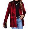 TACSTRUN Velluto Blazer Giacca Casual Manica Lunga Lapel Collar Blazer Affari Lungo Cardigan Plus Size Capispalla,Rosso,XXL