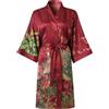 Ledamon Kimono corto da donna - Classico accappatoio floreale, rosso vinaccia-B, Taglia unica