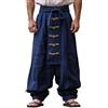 Bauzuoyo Pantaloni medievali da uomo, costume da samurai giapponese, in cotone e lino, pantaloni harem, stile gotico, vintage, con coulisse, hip hop, pantaloni per il tempo libero, pantaloni da yoga ninja