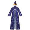 Generisch Costume di Natale da uomo, lungo, costume da mago, costume da palcoscenico, costume da carnevale, cosplay, con cappello, Babbo Natale, per adulti
