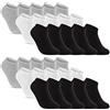 sockenkauf24 10 | 20 | 30 Paia Calzini Corti Donna Uomo Calze Corte Nero Bianco Grigio Cotone (10x Nero + 10x Bianco + 10x Grigio 39-42)