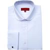 Colin Ross Camicia da uomo bianca Penny Round Club Collar doppio polsino slim fit stile anni '20