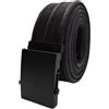 UPGRADE 3STYLE Cintura con fibbia scorrevole tipo militare in cotone finitura VINTAGE canvas sfumato urban style (Total Black, Black, 130 cm)