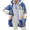 CMTOP Felpa Donna con Cappuccio Caldo Felpa in Pile Teddy Autunno Invernali Cappotto Patchwork Peluche Felpa Donna con Zip Outwear Casual Hoodie Giacca con 2 Tasche(Blu, M)