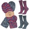 MOUNTREX Calzini in lana da donna, da uomo, invernali, sottili, caldi, colorati, 2 paia, viola/blu, 39-42
