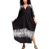 YouKD Abito estivo floreale allentato Caftan Boho Beach Bikini Cover Up Dress Plus Size Robe per le donne