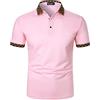 AIOIDI Polo T Shirt Uomo Manica Corta in Cotone Traspirante Colletto a Contrasto Colore Marrone Top Estivi