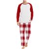 Cexiakong Pigiama lungo da uomo, in cotone, invernale, in due pezzi, con maniche lunghe e pantaloni pigiama a quadretti, per uomo e inverno, Colore: rosso, XL