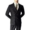 Generisch, giacca da uomo a doppiopetto, business, blazer sportivo, moderno, per il tempo libero, giacca leggera, forma elegante, per matrimoni, sakko, slim fit, abiti eleganti, Nero , M