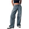DaPongZhi Jeans Larghi da Donna, Jeans a Gamba Larga da Donna, Pantaloni Svasati in Denim Elasticizzato, Gamba Dritta, Elasticizzati, a Vita Alta, Pantaloni Casual Larghi, da Viaggio, Lavoro, Ufficio