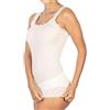 INTIMO 2D Canotta Donna Spallina con Bordo in Pizzo Lana 85% e Seta 15% a Costine (L/XL, Bianco)