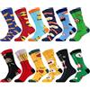 DiULi Calze Uomo, 12 Paia 43-46 Calze da Uomo Coloratissimi in Cotone Stilisti Calzini Fantasia, Medie Lunghe, Design Comodo(B)